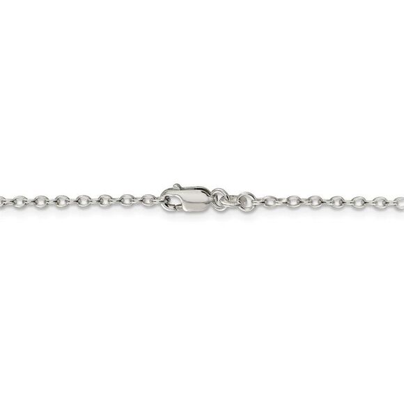 2.25mm, Sterling Silver, Solid Oval Cable Chain Necklace, 16 Inch - Picture 4 of 8